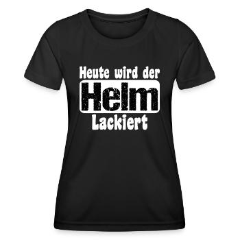 Heute wird der Helm lackiert Schwarz - Frauen Funktions-T-Shirt - Schwarz - Vorne - AI Model Female 172 light (172cm)