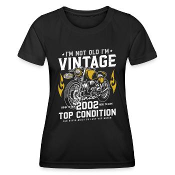 2002 Vintage Birthday Vintage Retro Motorcycle - Women's Functional T-Shirt - black - Front - AI Model Female 172 light (172cm)