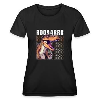 roaring T-Rex - Women's Functional T-Shirt - black - Front - AI Model Female 172 light (172cm)