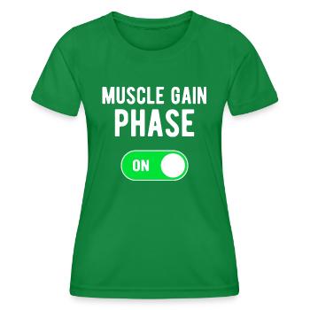 Phase de gain musculaire ON Entraînement de poids de musculation - T-shirt sport Femme - vert - Devant - AI Model Female 172 dark (172cm)