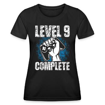 Level 9 Complete Birthday Gift 9 Years Gamer - Women's Functional T-Shirt - black - Front - AI Model Female 172 light (172cm)