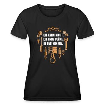 Automechaniker KFZ Mechatroniker Pläne In Garage - Frauen Funktions-T-Shirt - Schwarz - Vorne - AI Model Female 172 light (172cm)