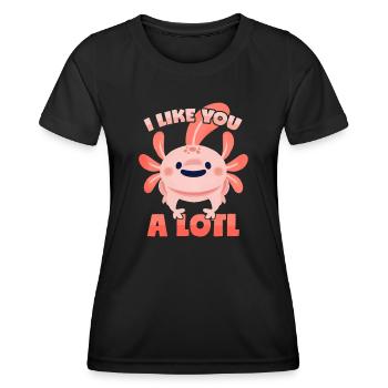 Jeux de mots Axolotl - T-shirt sport Femme - noir - Devant - AI Model Female 172 light (172cm)