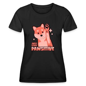 Optimistic dog: Pawsitive - Women's Functional T-Shirt - black - Front - AI Model Female 172 light (172cm)