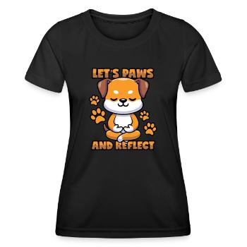 Dog: Pause & Reflect - Meditation - Women's Functional T-Shirt - black - Front - AI Model Female 172 light (172cm)