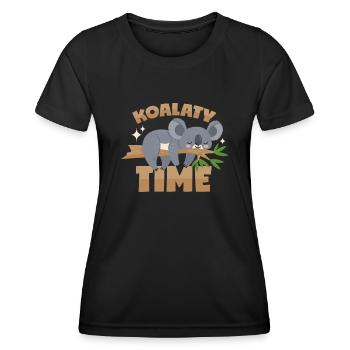 Koala Wortwitz - Frauen Funktions-T-Shirt - Schwarz - Vorne - AI Model Female 172 light (172cm)