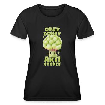 Artischocke: Okey Dokey Artichokey - Frauen Funktions-T-Shirt - Schwarz - Vorne - AI Model Female 172 light (172cm)