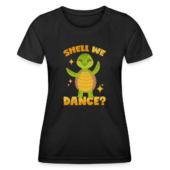 Dancing turtle - Women's Functional T-Shirt - black - Front - AI Model Female 172 light (172cm)