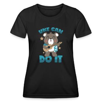 Ukulele Motivation - Women's Functional T-Shirt - black - Front - AI Model Female 172 light (172cm)
