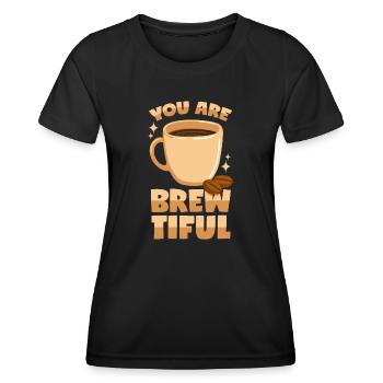 Barista - Wunderschön Aufgebrühter Kaffee - Frauen Funktions-T-Shirt - Schwarz - Vorne - AI Model Female 172 light (172cm)
