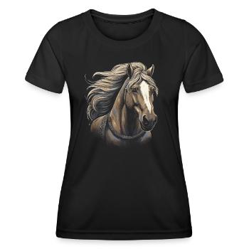 Cheval islandais Poney islandais Chevaux d’équitation - T-shirt sport Femme - noir - Devant - AI Model Female 172 light (172cm)