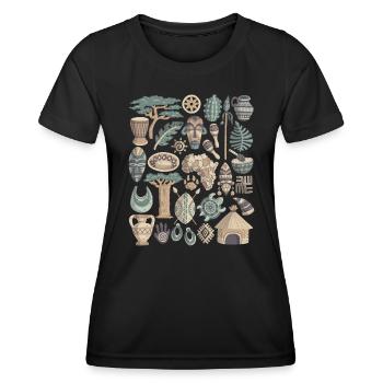 Afrika - Frauen Funktions-T-Shirt - Schwarz - Vorne - AI Model Female 172 light (172cm)