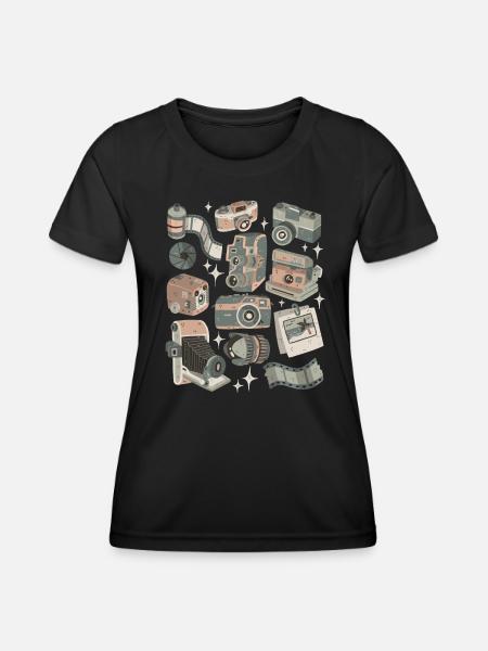 Analogue cameras - Women's Functional T-Shirt - black