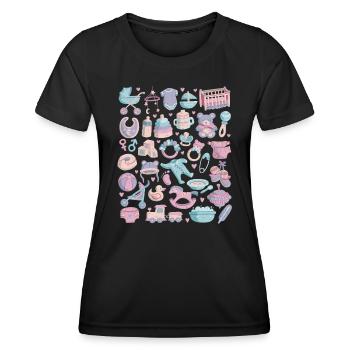 Baby - Frauen Funktions-T-Shirt - Schwarz - Vorne - AI Model Female 172 light (172cm)