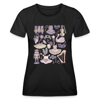 Ballett - Frauen Funktions-T-Shirt - Schwarz - Vorne - AI Model Female 172 light (172cm)