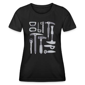 Matériel d’alpinisme - T-shirt sport Femme - noir - Devant - AI Model Female 172 light (172cm)