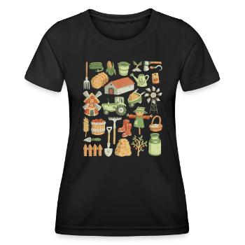 Bauernhof - Frauen Funktions-T-Shirt - Schwarz - Vorne - AI Model Female 172 light (172cm)
