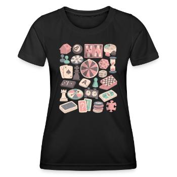 Jeux de société et jeux de société - T-shirt sport Femme - noir - Devant - AI Model Female 172 light (172cm)