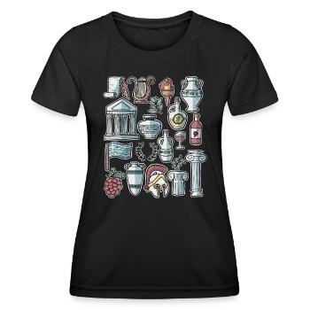 Griechenland - Frauen Funktions-T-Shirt - Schwarz - Vorne - AI Model Female 172 light (172cm)