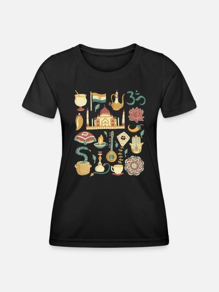 India - Women's Functional T-Shirt - black