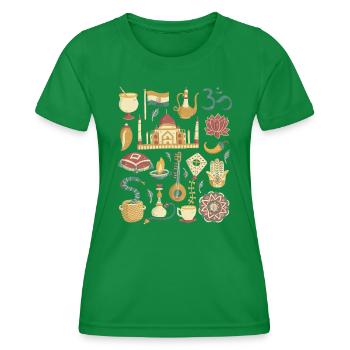 Indien - Frauen Funktions-T-Shirt - Kelly Green - Vorne - AI Model Female 172 dark (172cm)