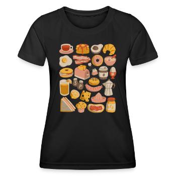 Petit déjeuner & brunch - T-shirt sport Femme - noir - Devant - AI Model Female 172 light (172cm)