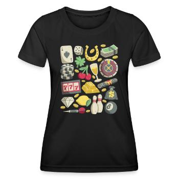 Casino - Frauen Funktions-T-Shirt - Schwarz - Vorne - AI Model Female 172 light (172cm)