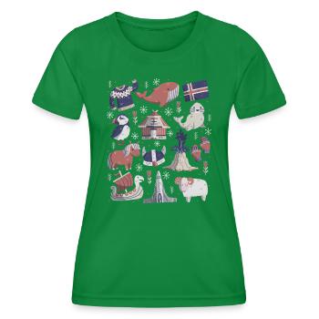Islande - T-shirt sport Femme - vert - Devant - AI Model Female 172 dark (172cm)