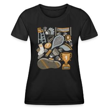 Badminton / Federball - T-shirt sport Femme - noir - Devant - AI Model Female 172 light (172cm)