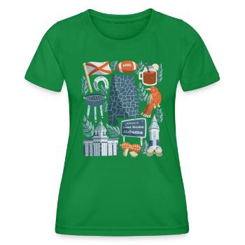Alabama - Frauen Funktions-T-Shirt - Kelly Green - Vorne - AI Model Female 172 dark (172cm)