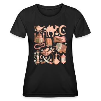 Arabie - T-shirt sport Femme - noir - Devant - AI Model Female 172 light (172cm)
