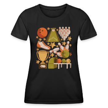 Bowling - T-shirt sport Femme - noir - Devant - AI Model Female 172 light (172cm)
