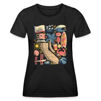 California - Women's Functional T-Shirt - black - Front - AI Model Female 172 light (172cm)