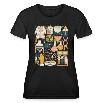 Chimie - T-shirt sport Femme - noir - Devant - AI Model Female 172 light (172cm)
