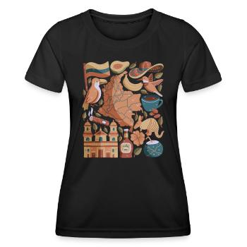 Colombie - T-shirt sport Femme - noir - Devant - AI Model Female 172 light (172cm)