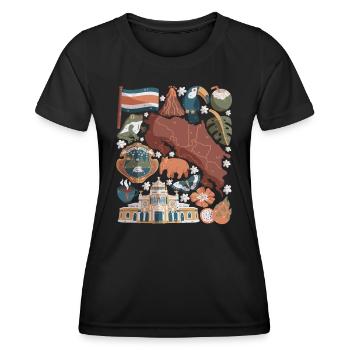 Costa Rica - Frauen Funktions-T-Shirt - Schwarz - Vorne - AI Model Female 172 light (172cm)