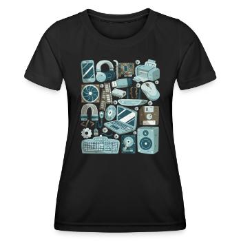 Computer - Frauen Funktions-T-Shirt - Schwarz - Vorne - AI Model Female 172 light (172cm)