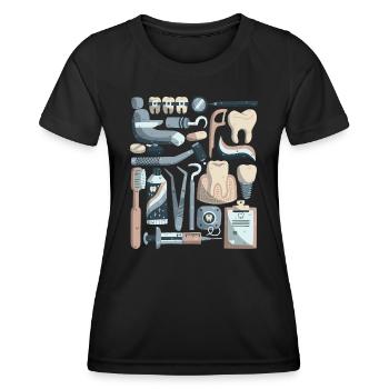 Dentiste - T-shirt sport Femme - noir - Devant - AI Model Female 172 light (172cm)