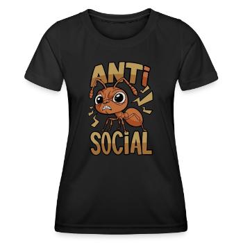 Anti-Social Ant - Women's Functional T-Shirt - black - Front - AI Model Female 172 light (172cm)