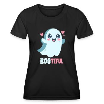 Jeu de mots fantôme - Bootiful - Boo ! - T-shirt sport Femme - noir - Devant - AI Model Female 172 light (172cm)