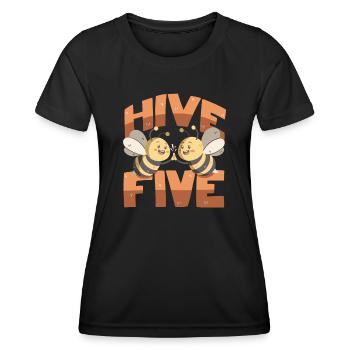Hive Five - Frauen Funktions-T-Shirt - Schwarz - Vorne - AI Model Female 172 light (172cm)