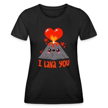 Ich liebe dich wie Lava - Frauen Funktions-T-Shirt - Schwarz - Vorne - AI Model Female 172 light (172cm)