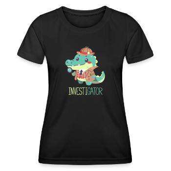 Alligator - Detective - Investigator - Crocodile - Women's Functional T-Shirt - black - Front - AI Model Female 172 light (172cm)