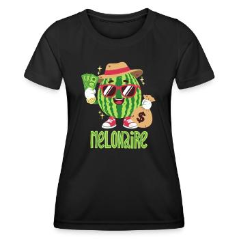 Melonen-Millionär - Frauen Funktions-T-Shirt - Schwarz - Vorne - AI Model Female 172 light (172cm)