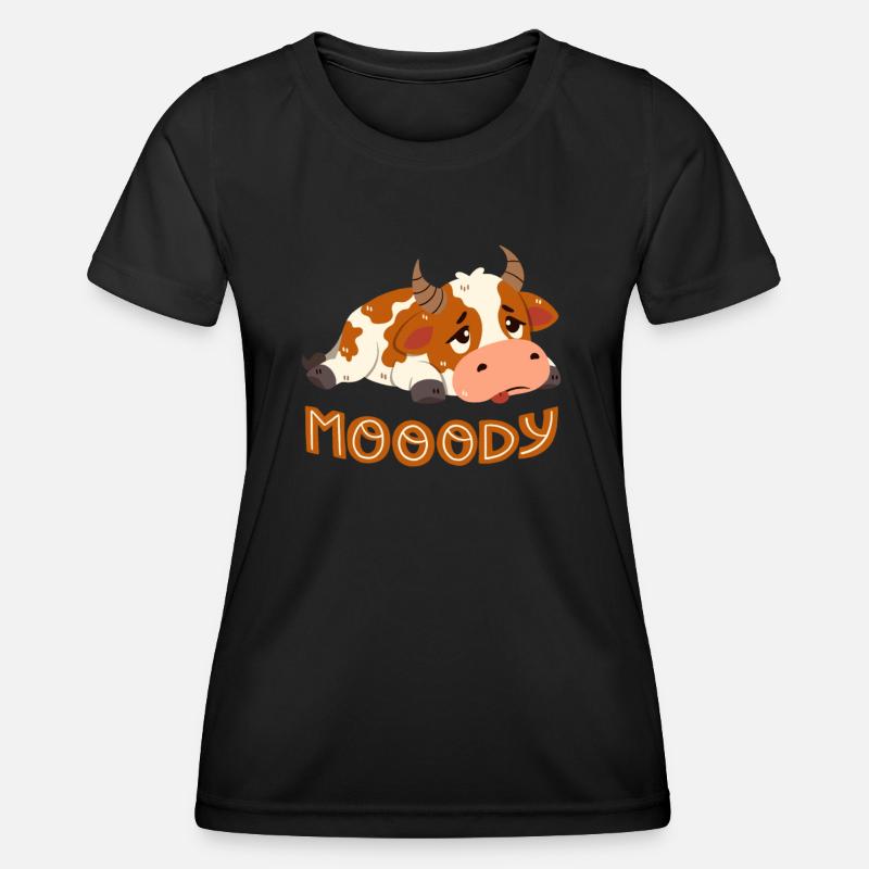 Moody Cow - Women's Functional T-Shirt - black