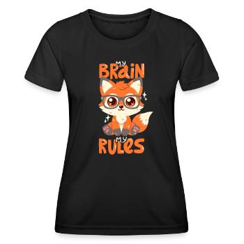 Mon cerveau, mes règles - T-shirt sport Femme - noir - Devant - AI Model Female 172 light (172cm)