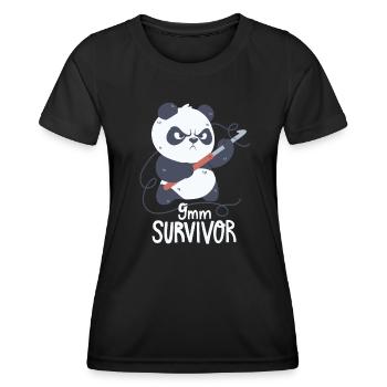 Crochet Panda - T-shirt sport Femme - noir - Devant - AI Model Female 172 light (172cm)