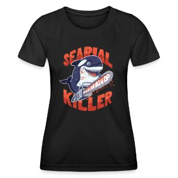 Orca Pun - Serial Killer of the Sea - Women's Functional T-Shirt - black - Front - AI Model Female 172 light (172cm)