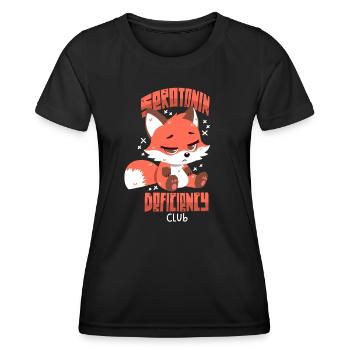 Serotonin-Defizit Club - Frauen Funktions-T-Shirt - Schwarz - Vorne - AI Model Female 172 light (172cm)