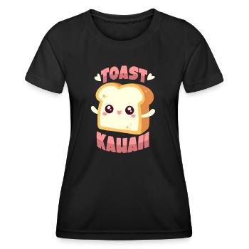 Toast Kawaii - Women's Functional T-Shirt - black - Front - AI Model Female 172 light (172cm)